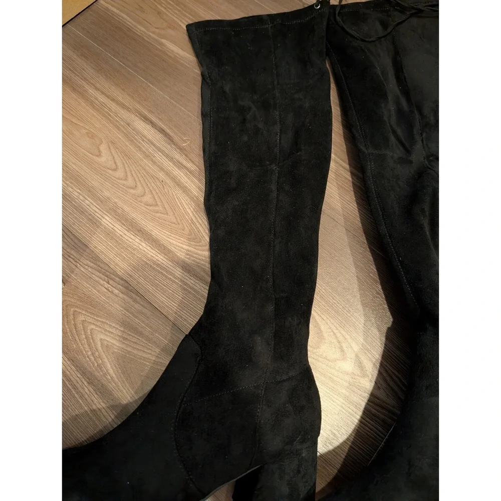 Sugar Women Shoes 6M Ollie Over The Knee Pull On Black Boots Faux‎ Suede